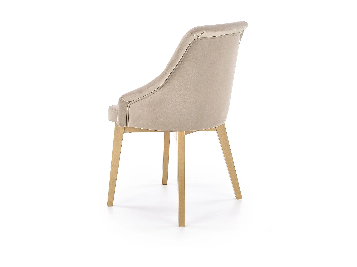 Chaise tissu beige avec pieds en bois de hêtre massif Sweden