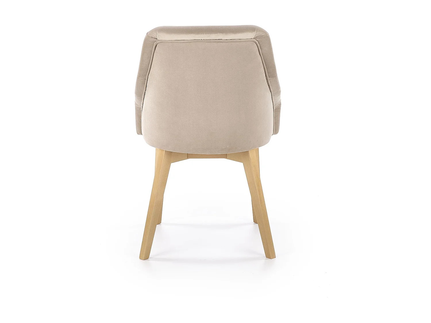 Chaise tissu beige avec pieds en bois de hêtre massif Sweden