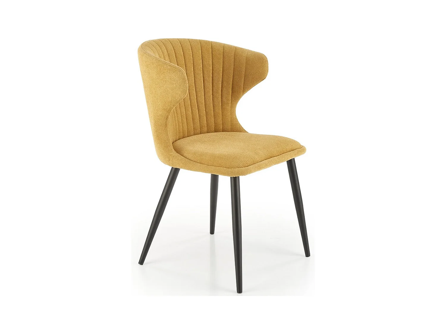 Chaise jaune moutarde design avec pieds métal noir Symphony