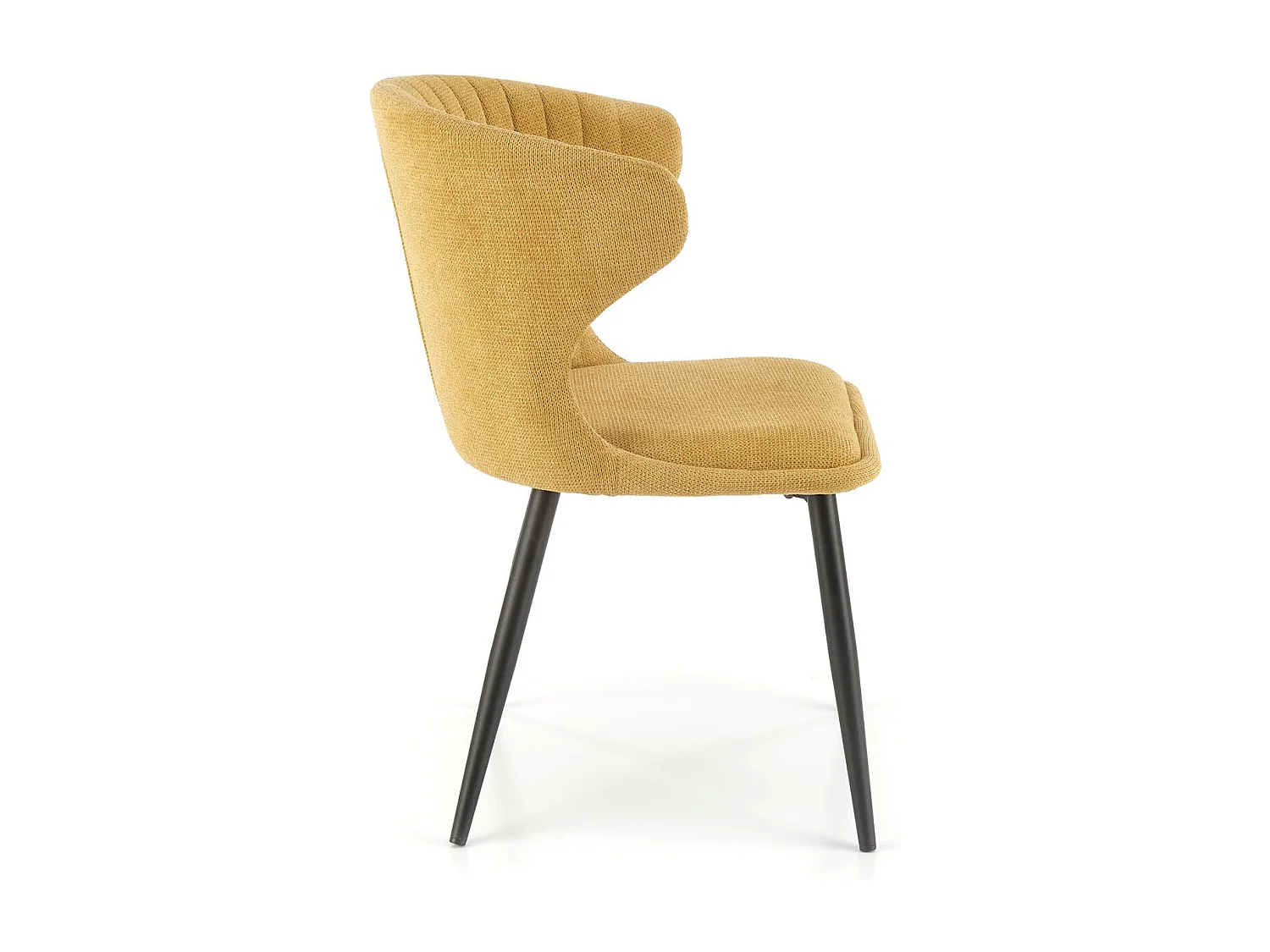 Silla de diseño Symphony amarillo mostaza con patas de metal negro