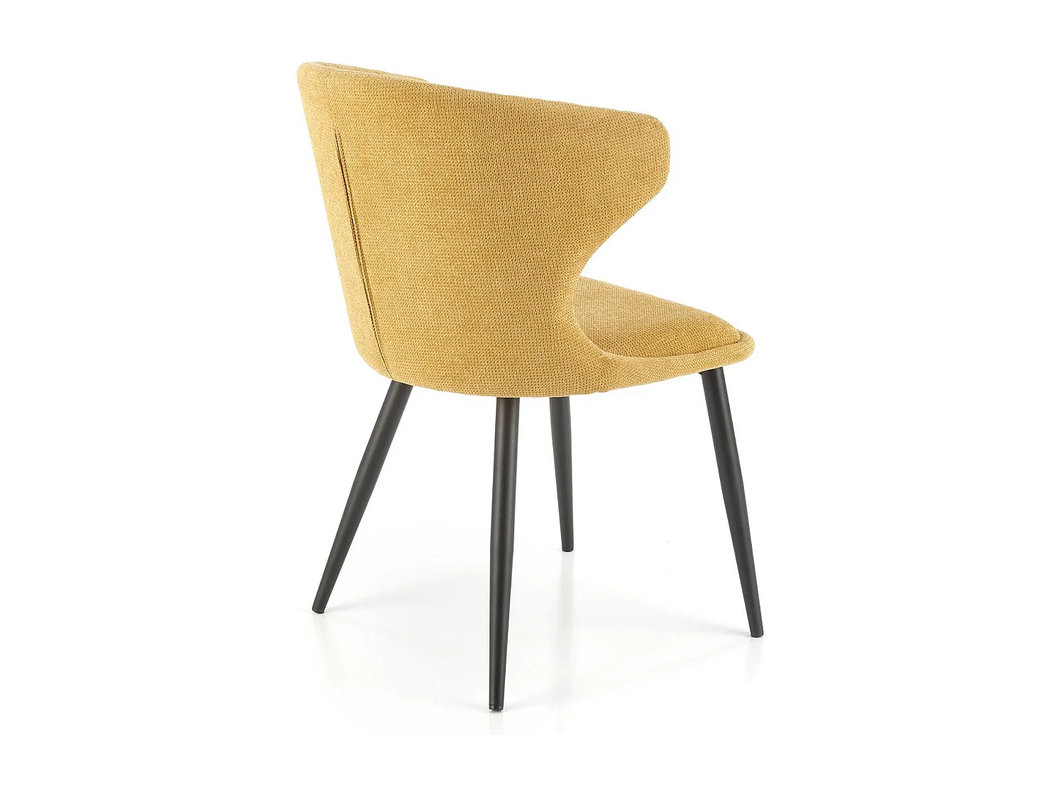 Silla de diseño Symphony amarillo mostaza con patas de metal negro