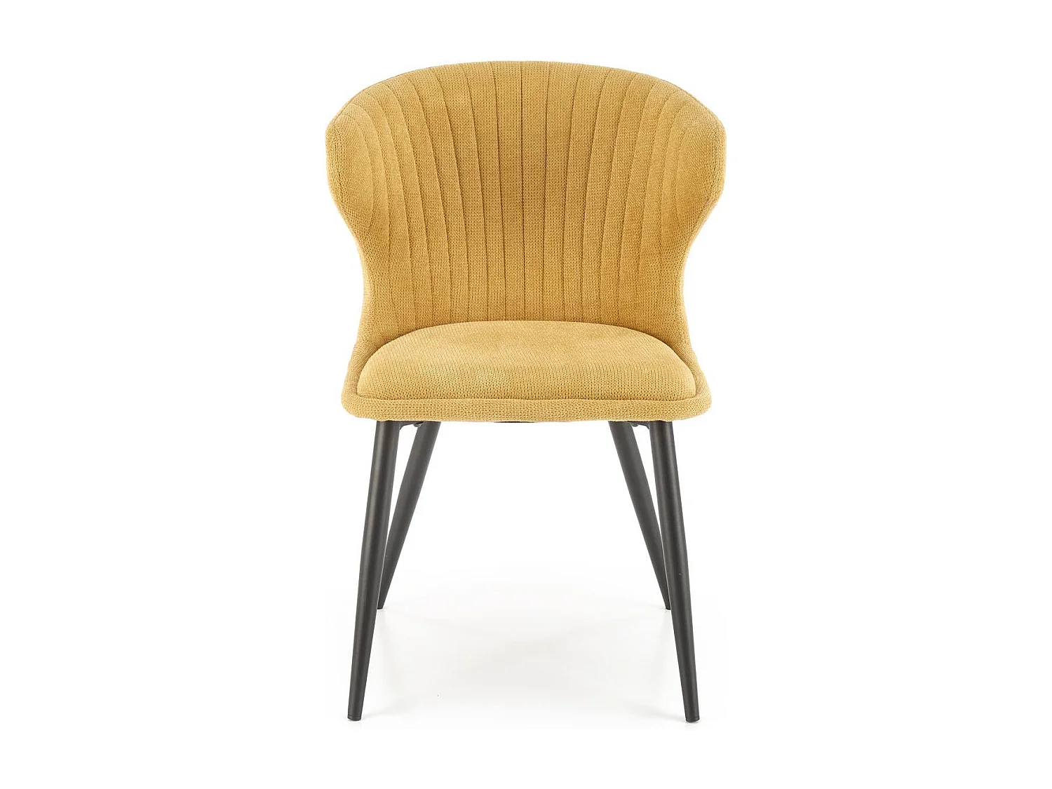 Silla de diseño Symphony amarillo mostaza con patas de metal negro