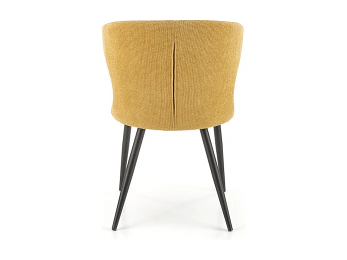 Silla de diseño Symphony amarillo mostaza con patas de metal negro