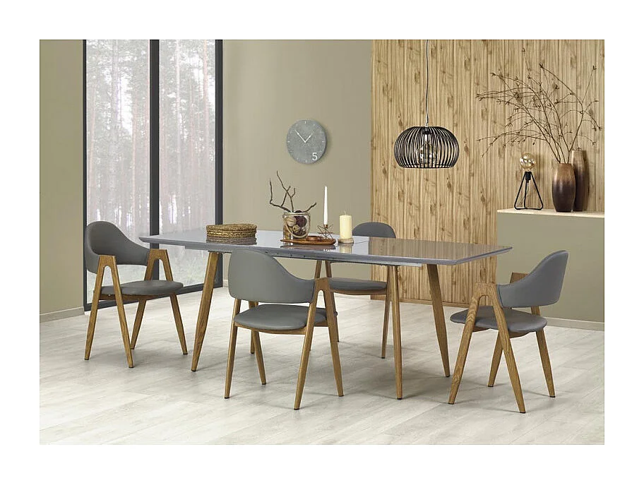 Chaise contemporaine couleur bois et gris Scotia