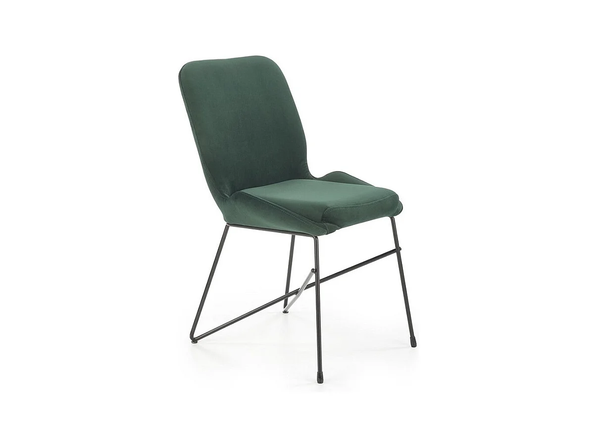 Chaise design en velours vert AYA2