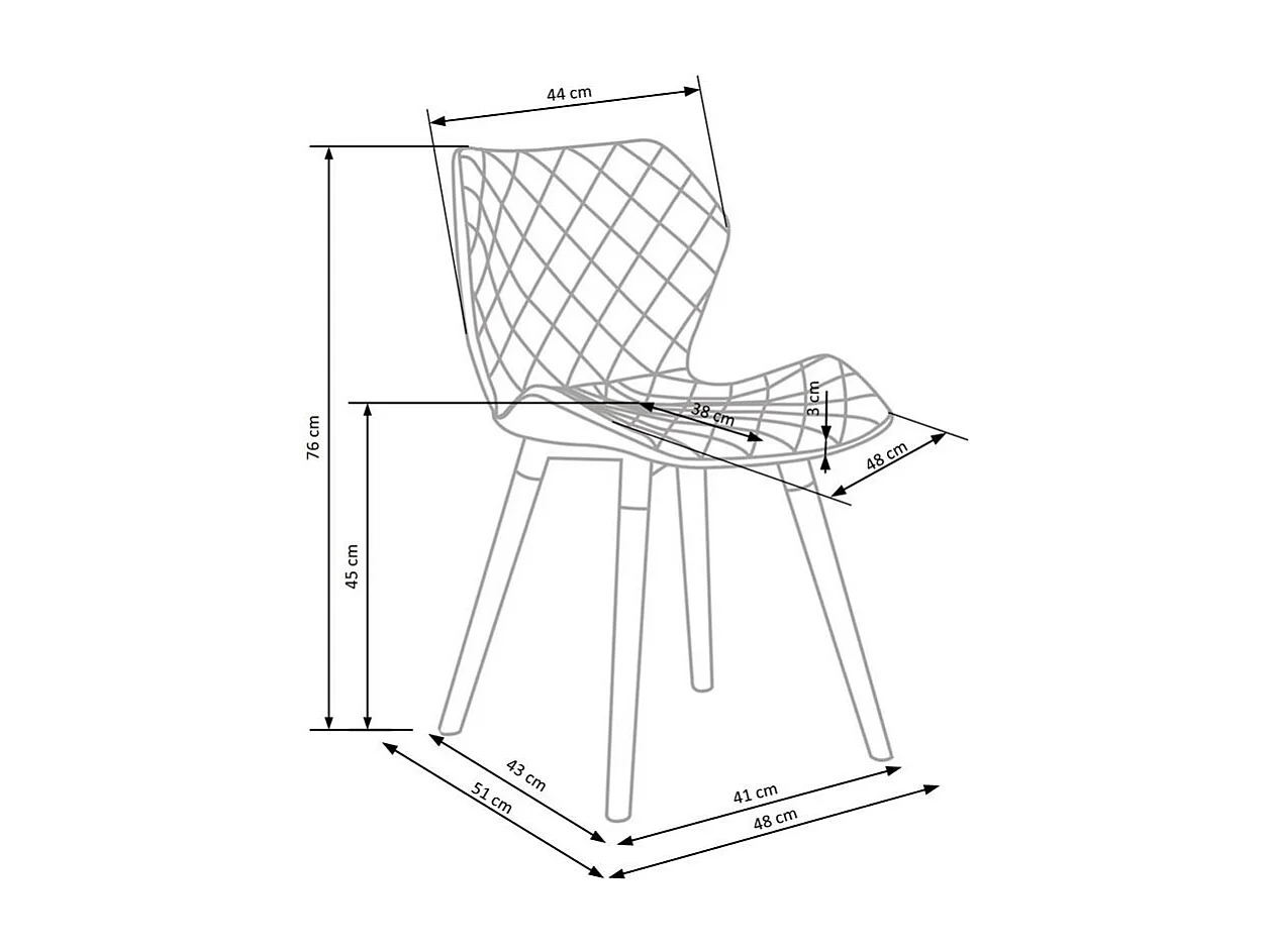 Sedia di design scandinavo Anders grigia e bianca