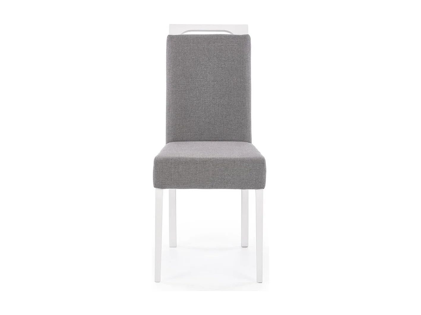 Silla Cox de madera blanca y tela gris