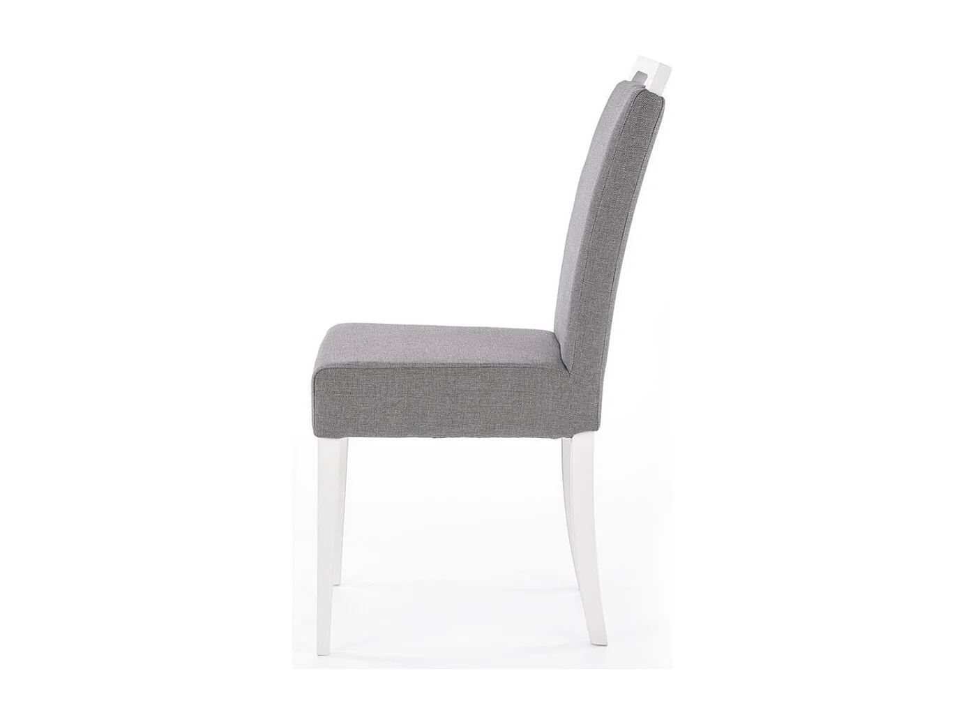 Silla Cox de madera blanca y tela gris