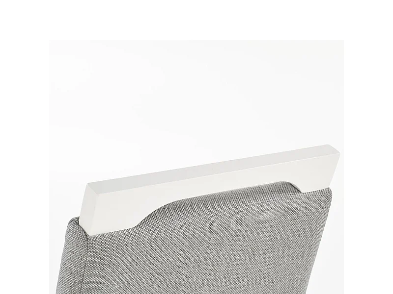 Silla Cox de madera blanca y tela gris