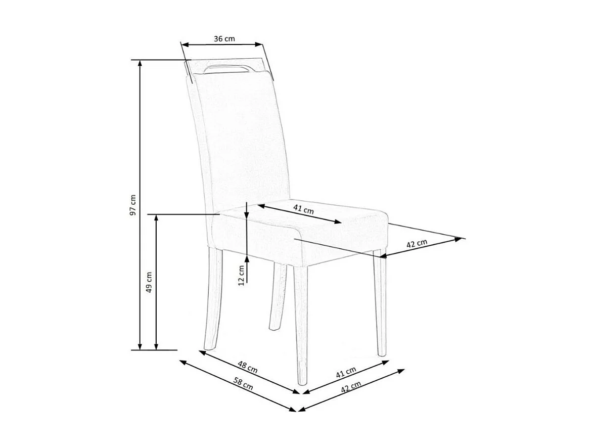 Silla Cox de madera blanca y tela gris