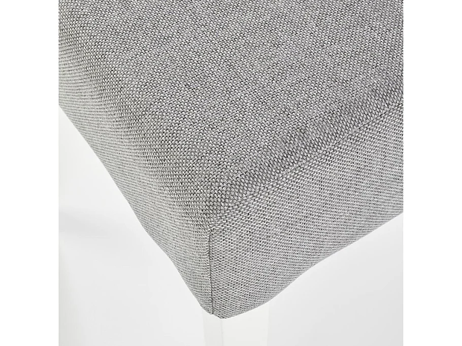 Silla Cox de madera blanca y tela gris