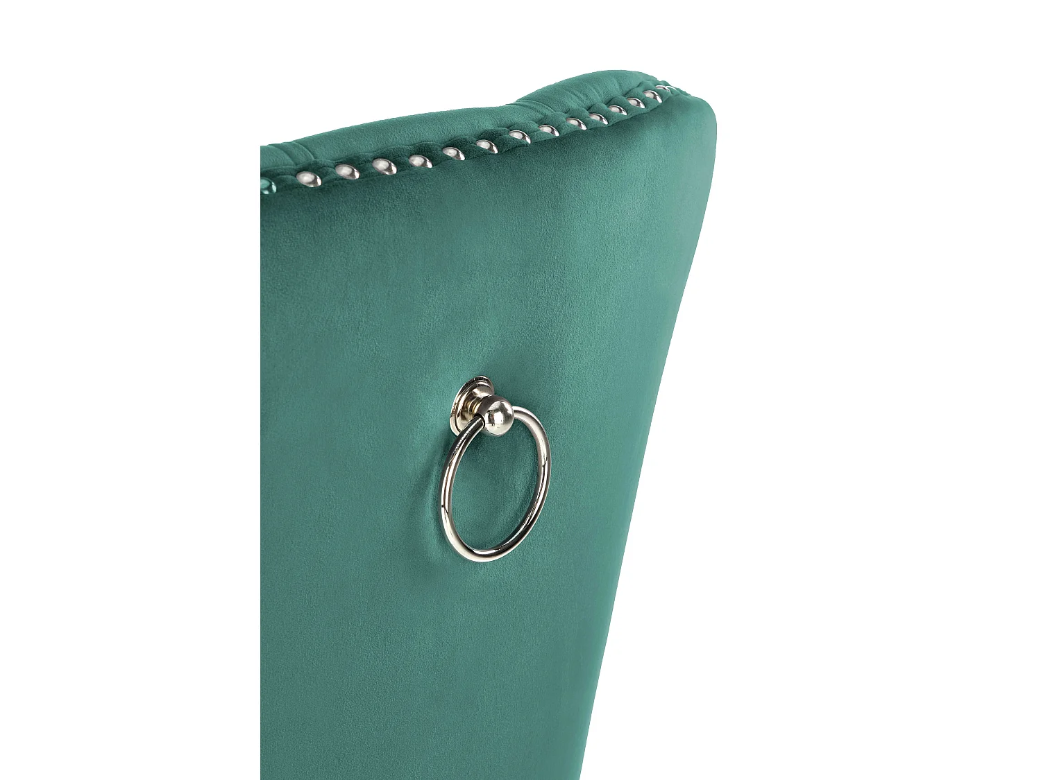 Sedia imbottita in velluto verde con gambe nere BERENICE