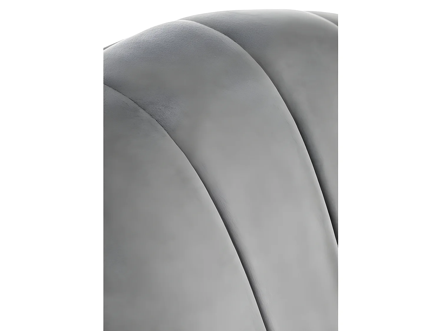 Chaise en velours gris avec accoudoirs et pieds en métal peints en noir WOLF