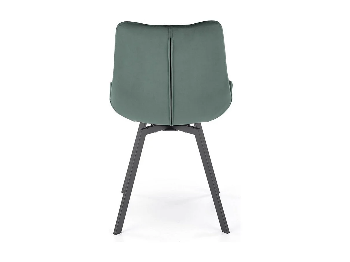 Sedia girevole imbottita in velluto verde Brino