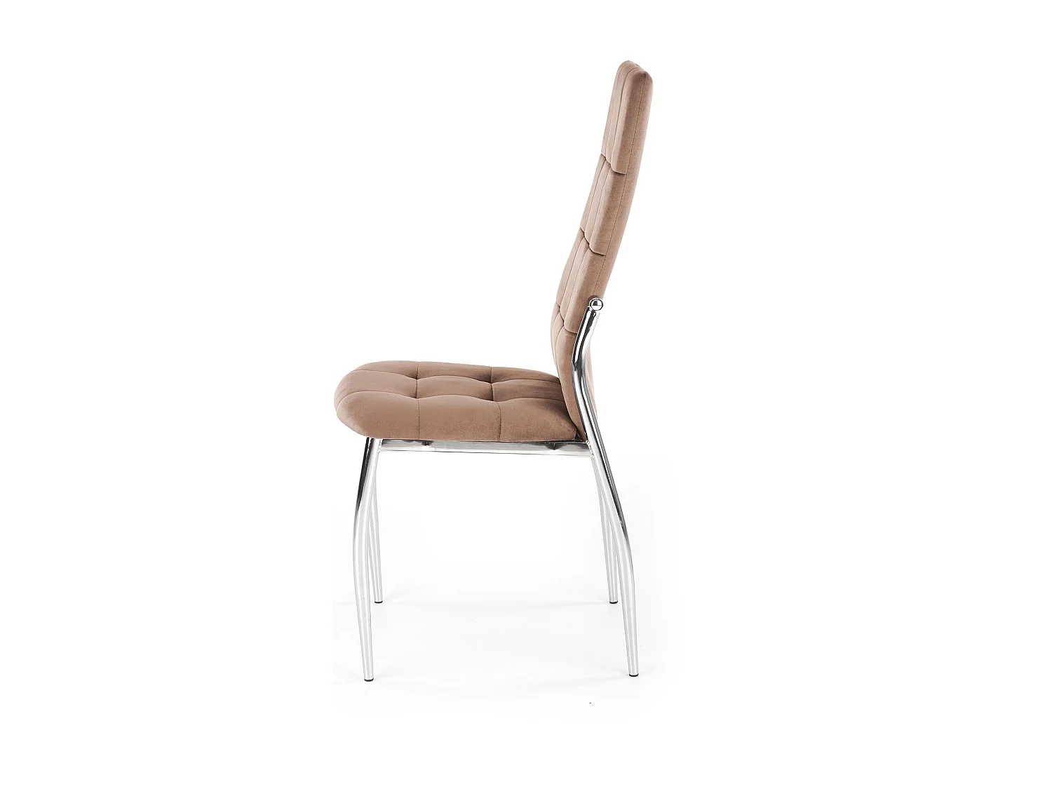 Chaise de salle à manger en velours beige avec pieds en métal Elysium