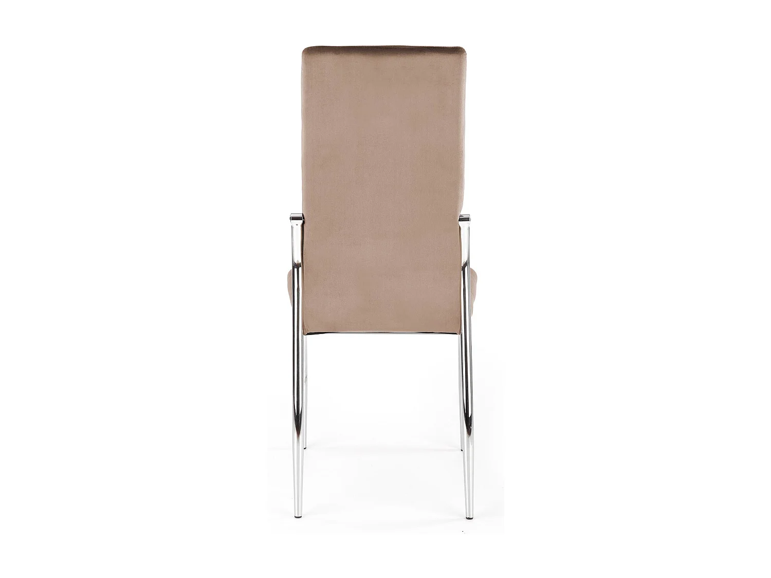 Chaise de salle à manger en velours beige avec pieds en métal Elysium