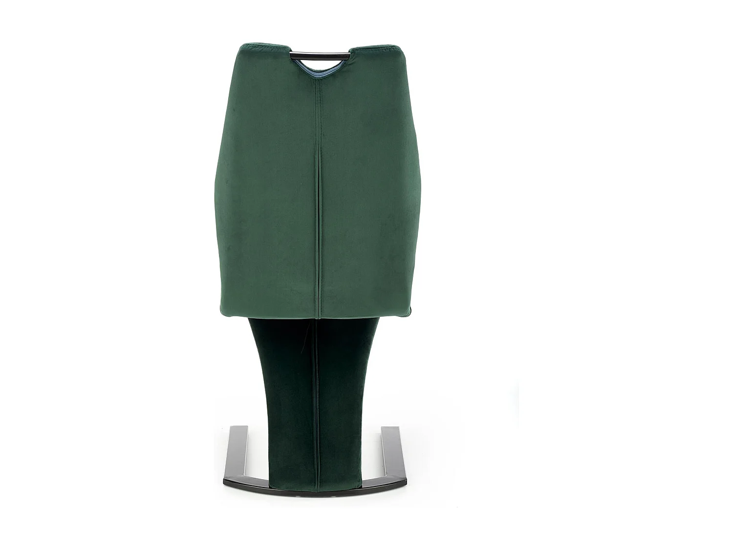 Chaise de salle à manger design en velours vert avec pied en métal noir VIDAR
