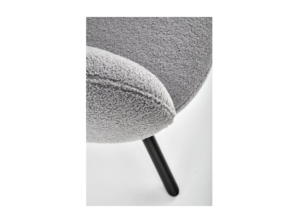 Silla giratoria Stuart de tela gris de diseño boulé con reposabrazos