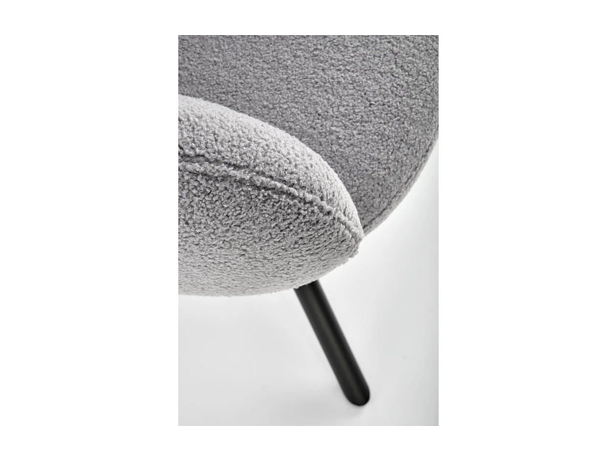 Silla giratoria Stuart de tela gris de diseño boulé con reposabrazos