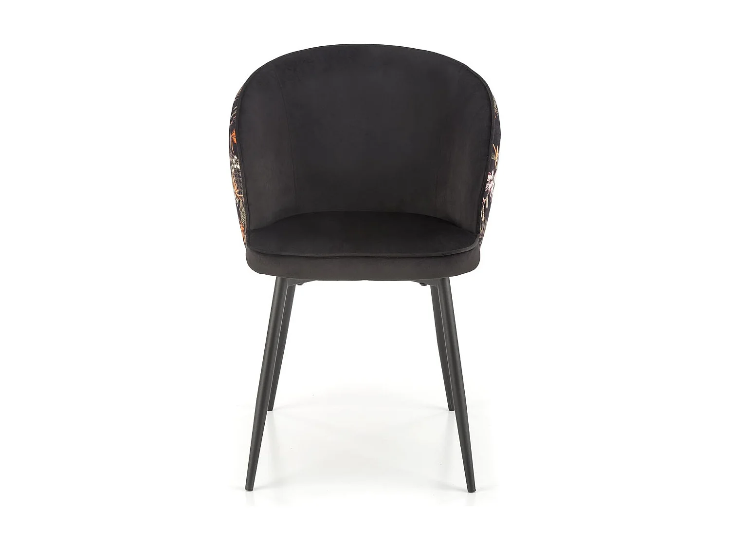 Sedia da pranzo in velluto con schienale con stampa floreale Tropic