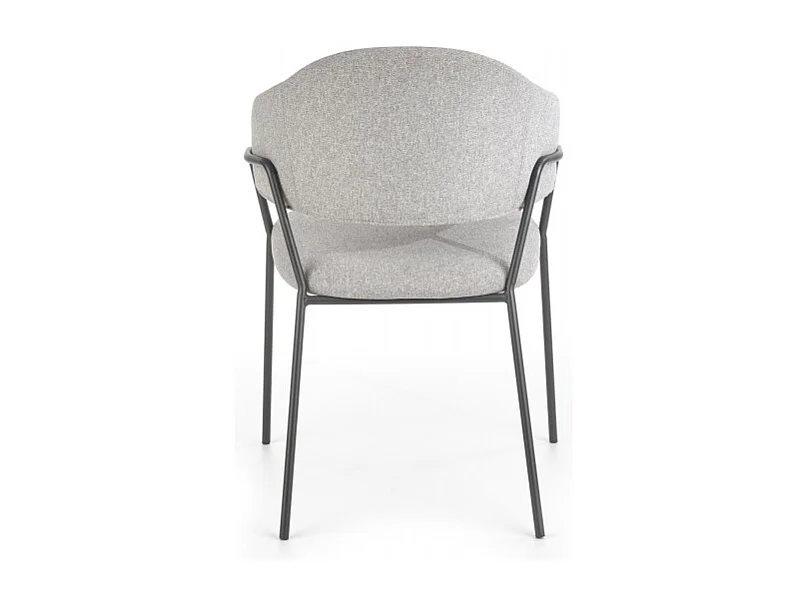 Sedia di design in tessuto grigio chiaro e struttura in acciaio Cardiff nero