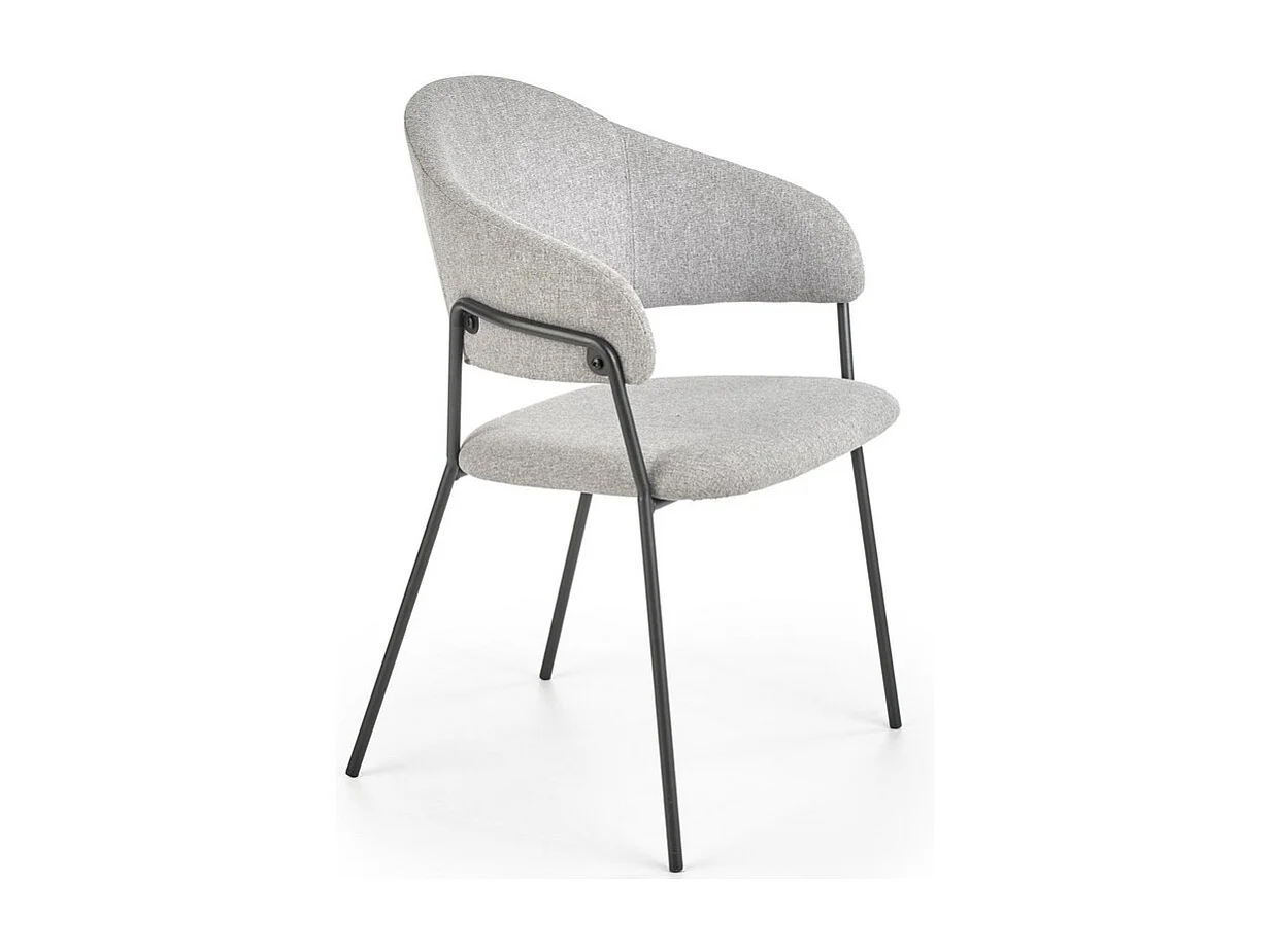 Silla de diseño en tejido gris claro y estructura de acero Cardiff negro