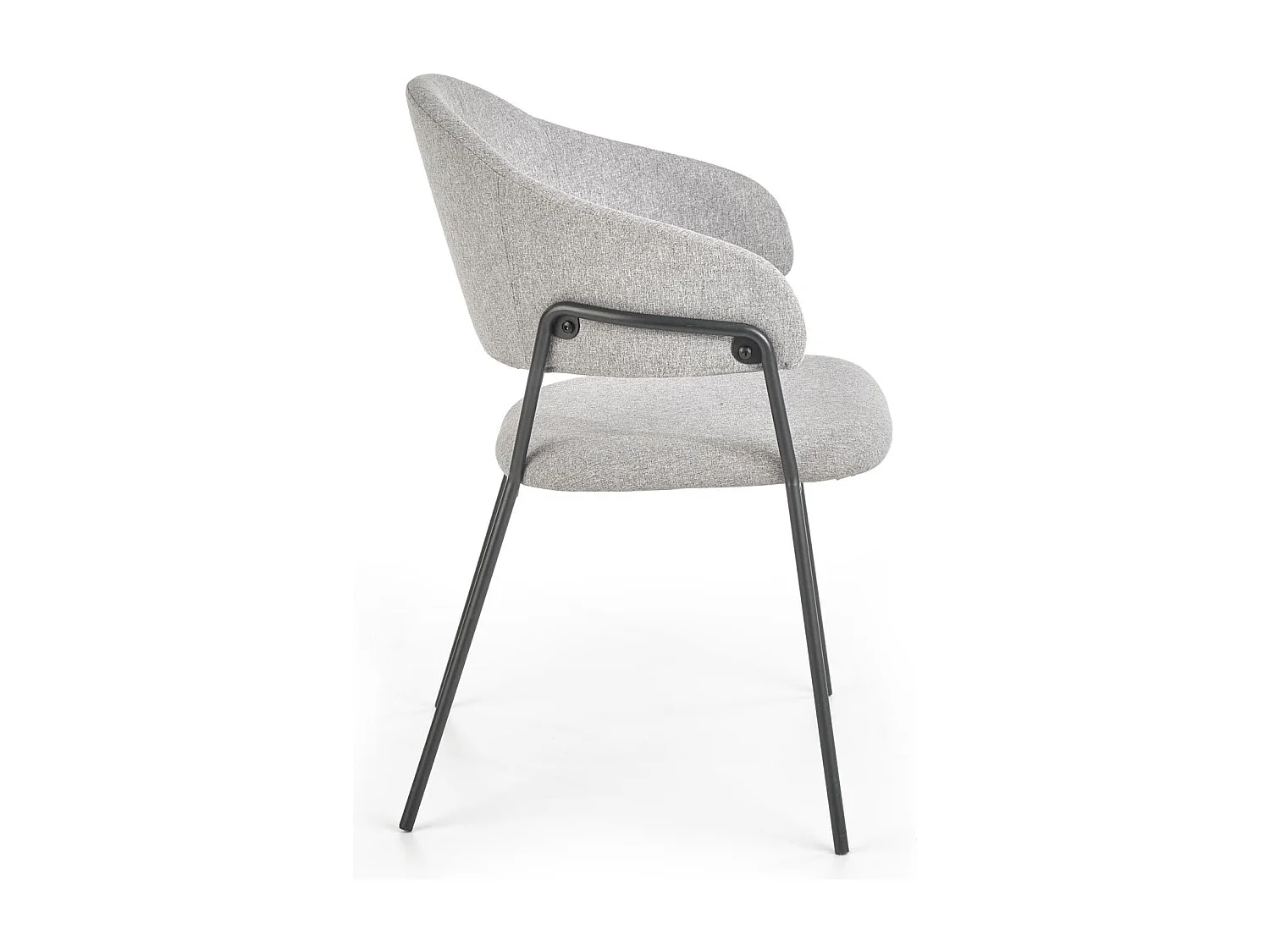 Silla de diseño en tejido gris claro y estructura de acero Cardiff negro