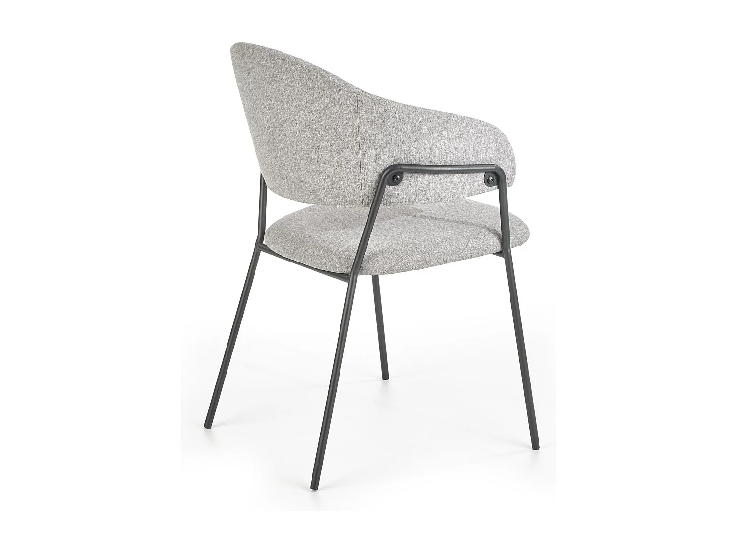 Silla de diseño en tejido gris claro y estructura de acero Cardiff negro