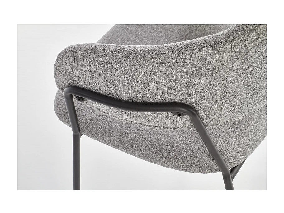 Silla de diseño en tejido gris claro y estructura de acero Cardiff negro