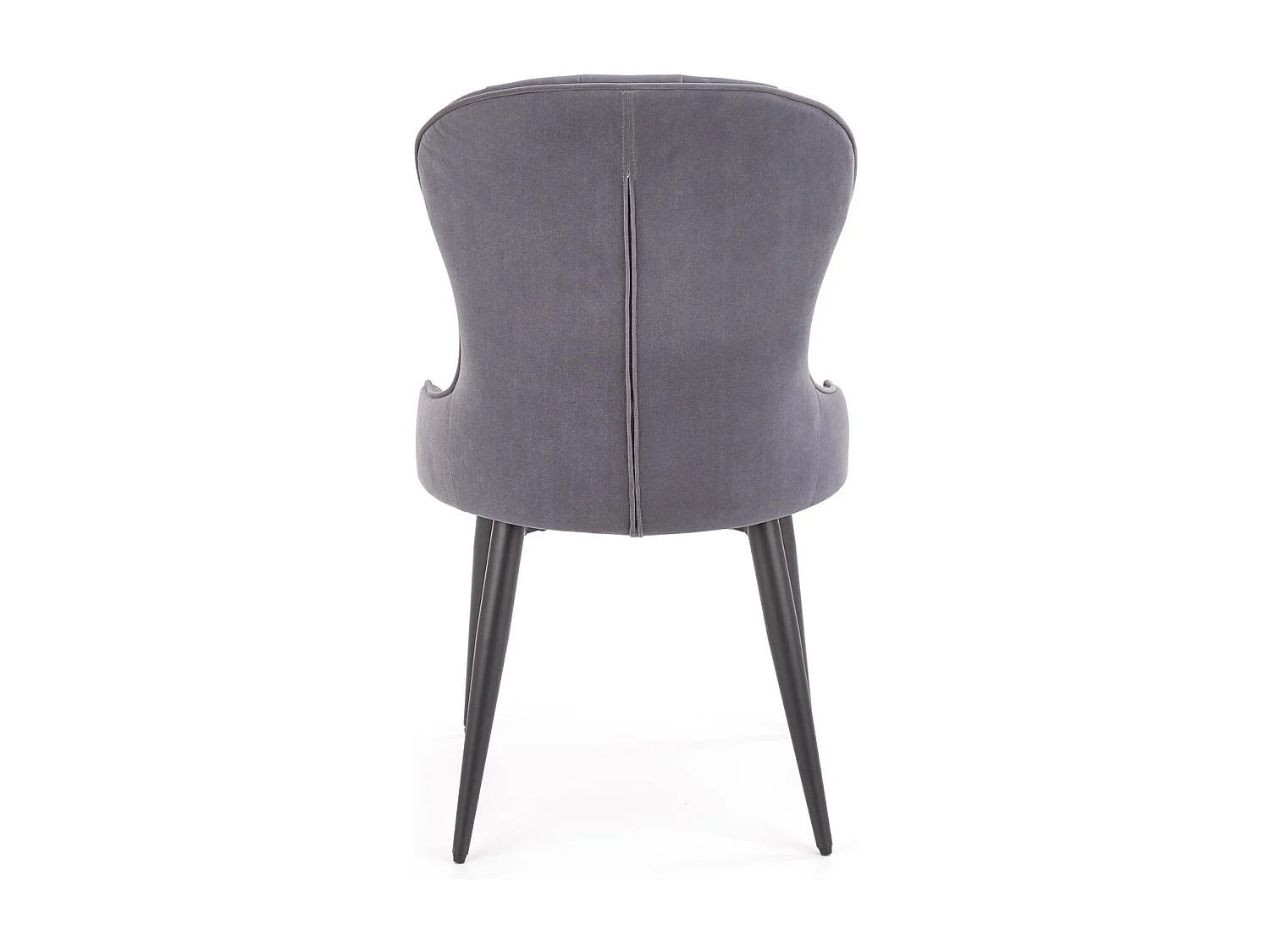 Sedia da pranzo in velluto grigio con gambe in acciaio nero Spin