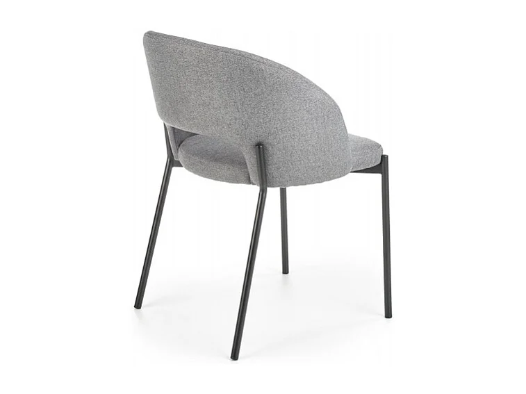 Sedia in tessuto grigio con gambe in acciaio nero LAW