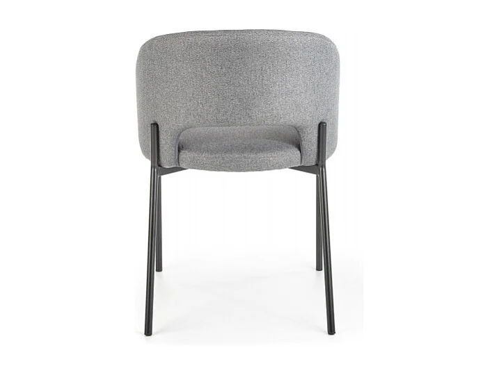 Sedia in tessuto grigio con gambe in acciaio nero LAW