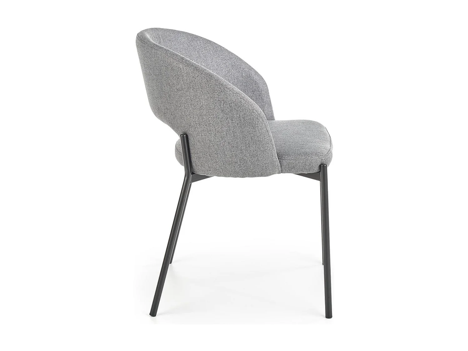 Sedia in tessuto grigio con gambe in acciaio nero LAW