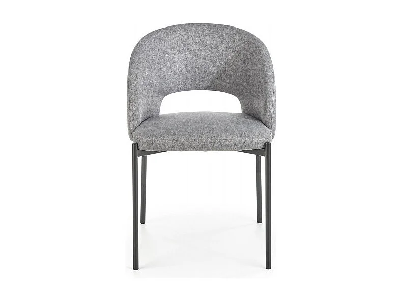 Sedia in tessuto grigio con gambe in acciaio nero LAW