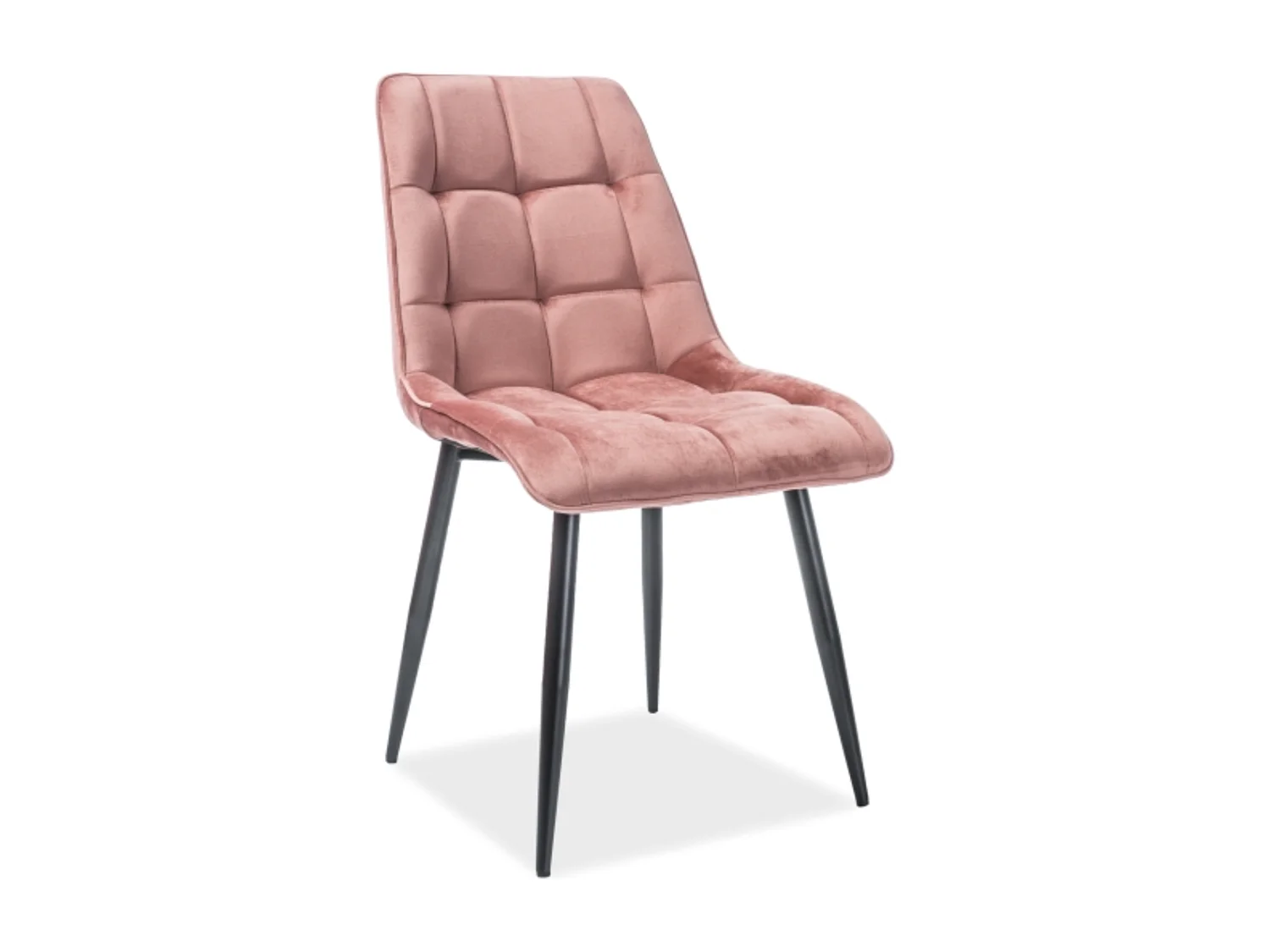 Chaise design velours rose et pieds noirs Harriet
