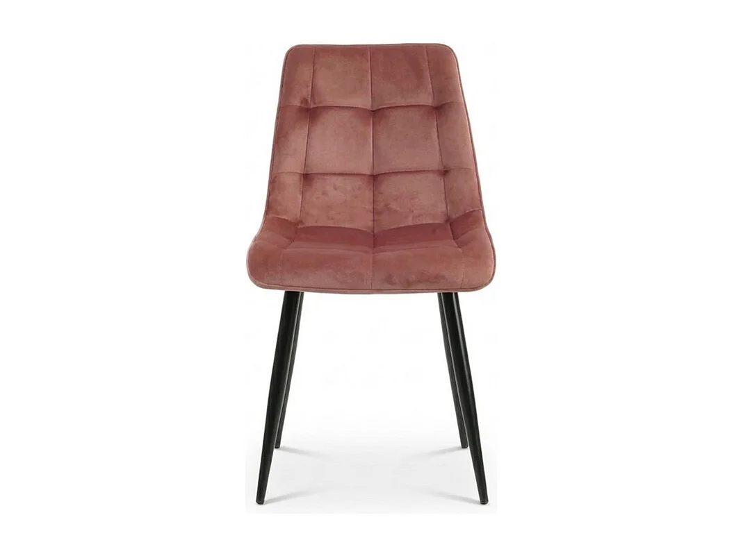 Chaise design velours rose et pieds noirs Harriet
