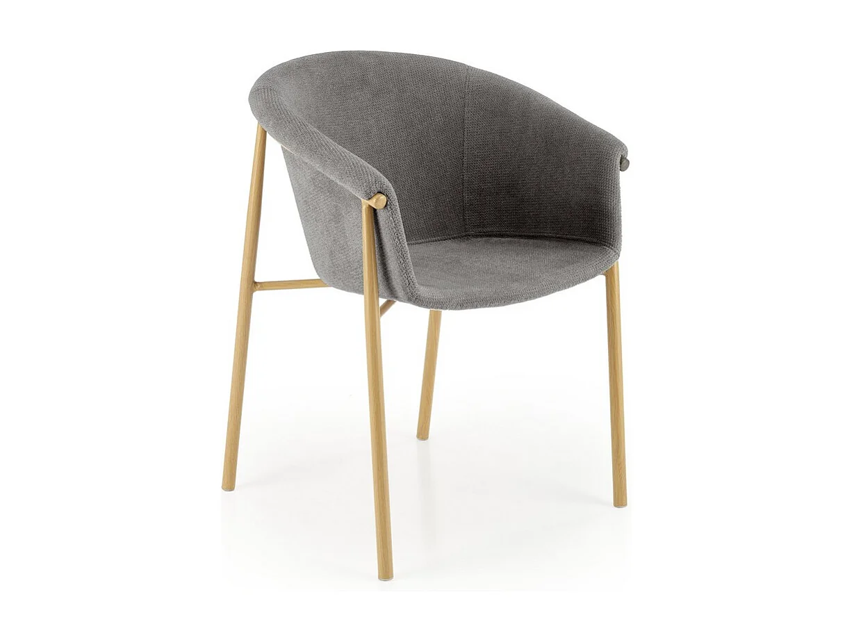 Sedia design in tessuto grigio Norma