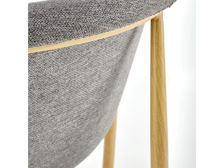 Sedia design in tessuto grigio Norma