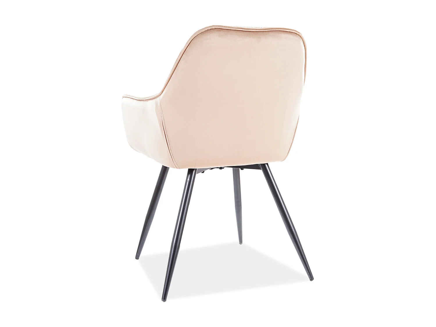 Chaise design métal noir et velours beige Umexa