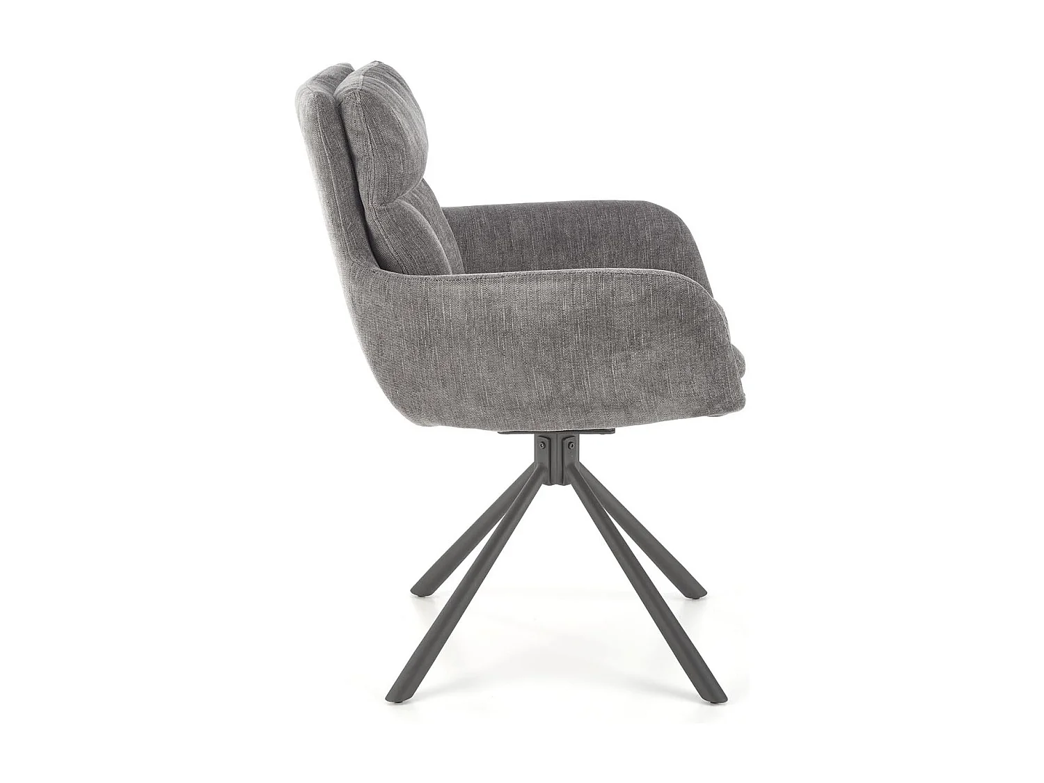 Sedia girevole imbottita di design in tessuto grigio Edge