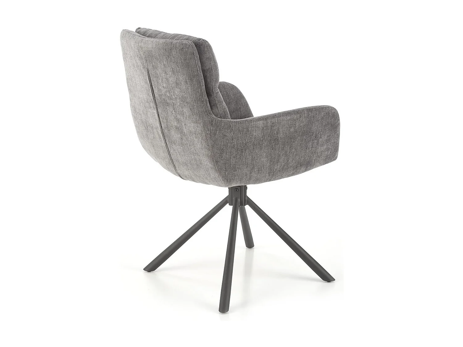 Silla giratoria tapizada de diseño en tejido gris Edge