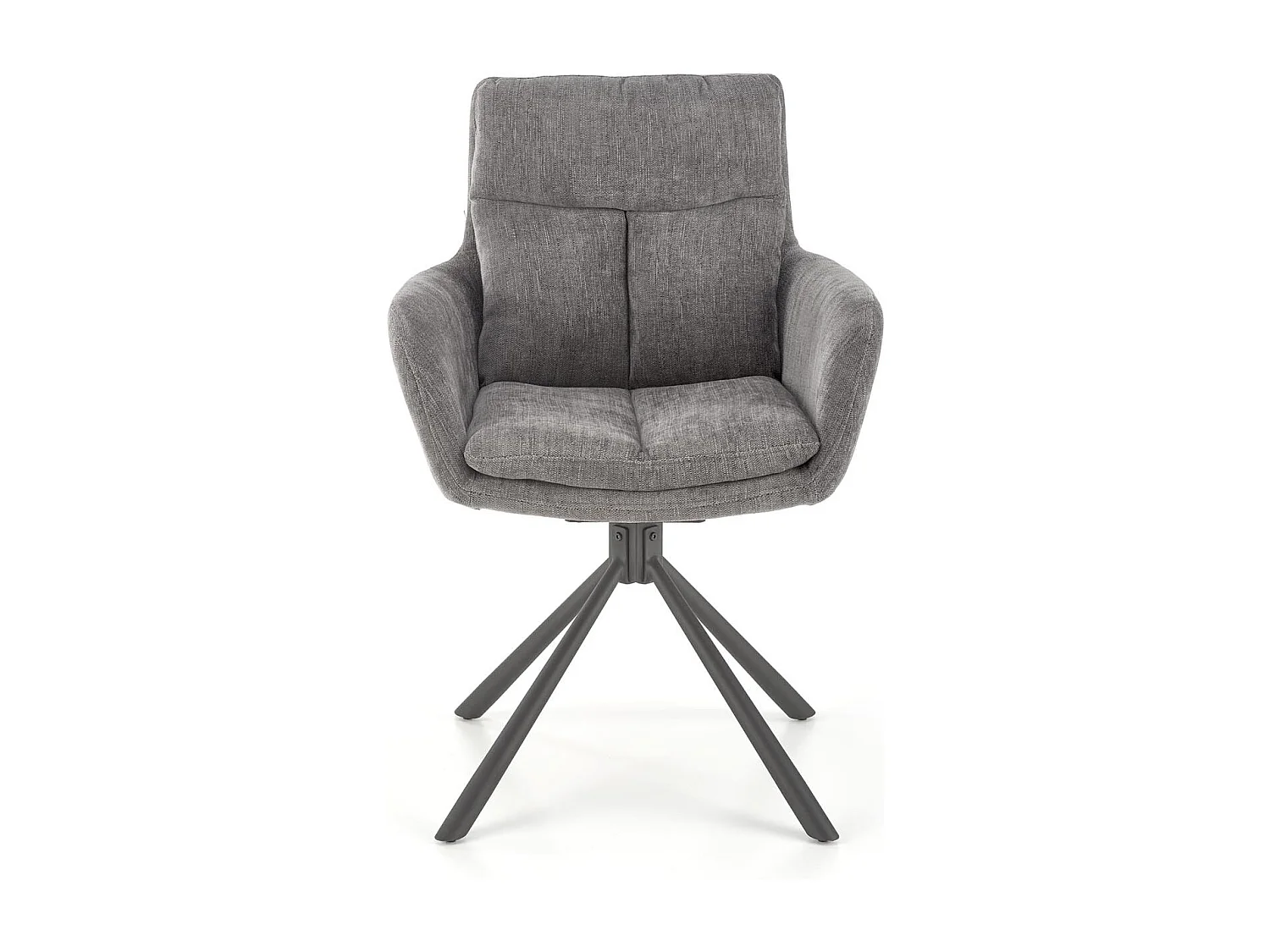 Silla giratoria tapizada de diseño en tejido gris Edge