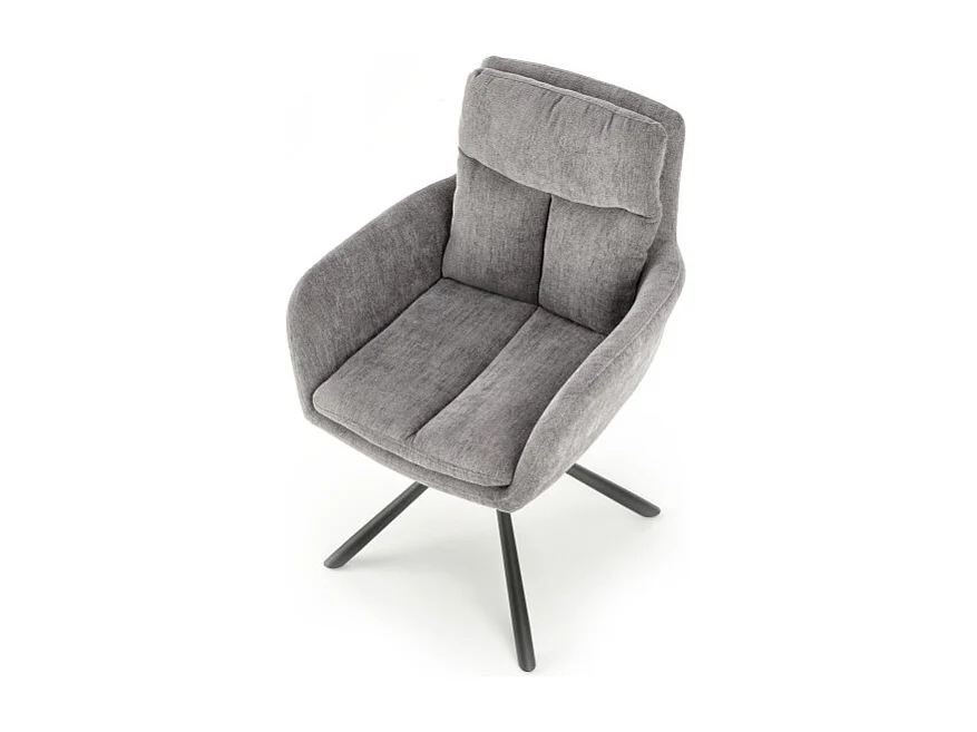 Silla giratoria tapizada de diseño en tejido gris Edge