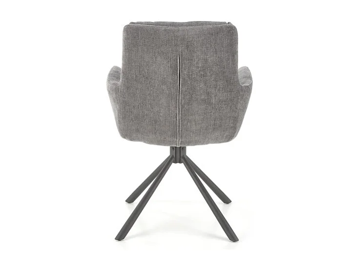 Silla giratoria tapizada de diseño en tejido gris Edge