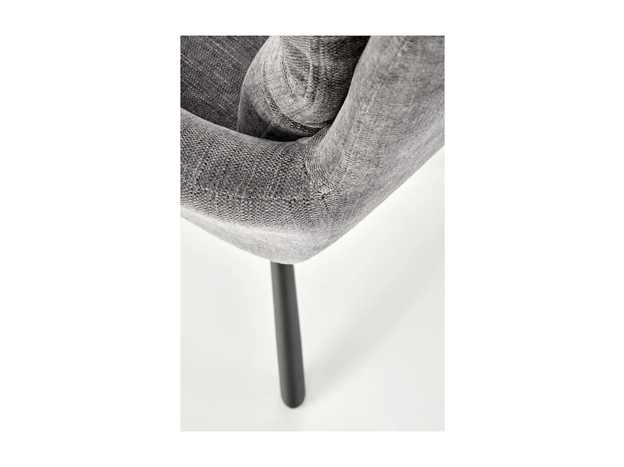 Silla giratoria tapizada de diseño en tejido gris Edge