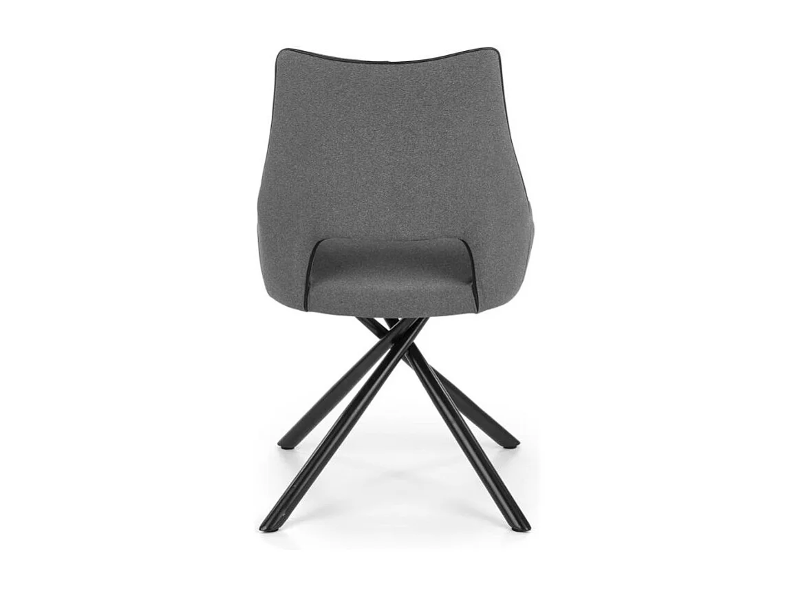 Silla de diseño con asiento de tela gris y base de metal negro MONTEVIDEO