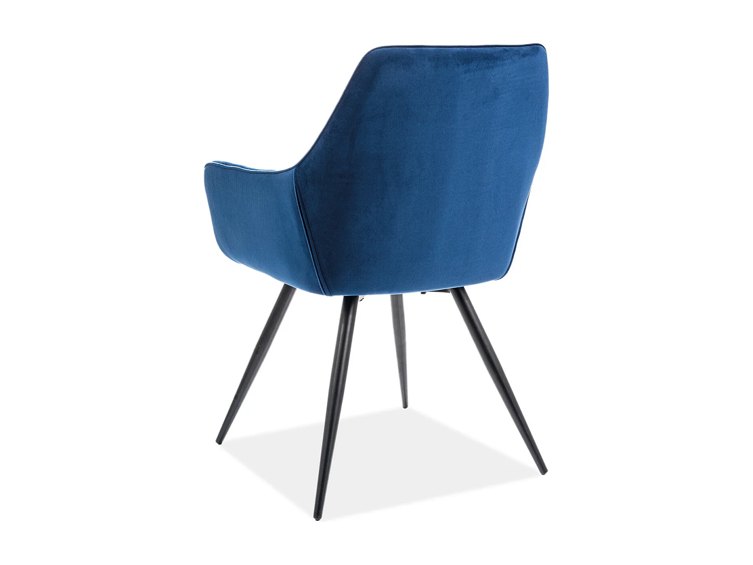 Chaise design métal noir et velours bleu marine Umexa