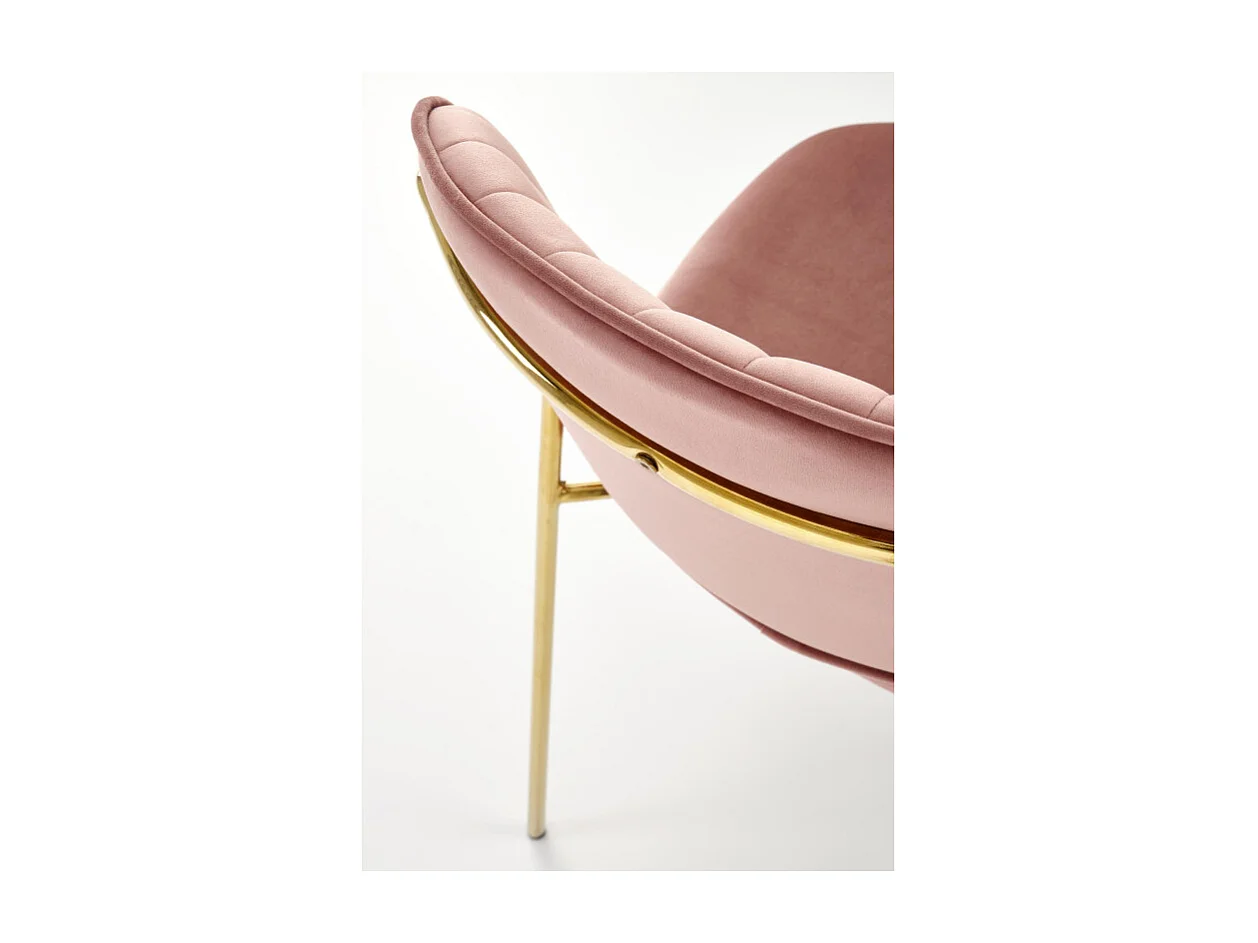 Sedia di design in velluto rosa con pregiata struttura in metallo dorato Rest