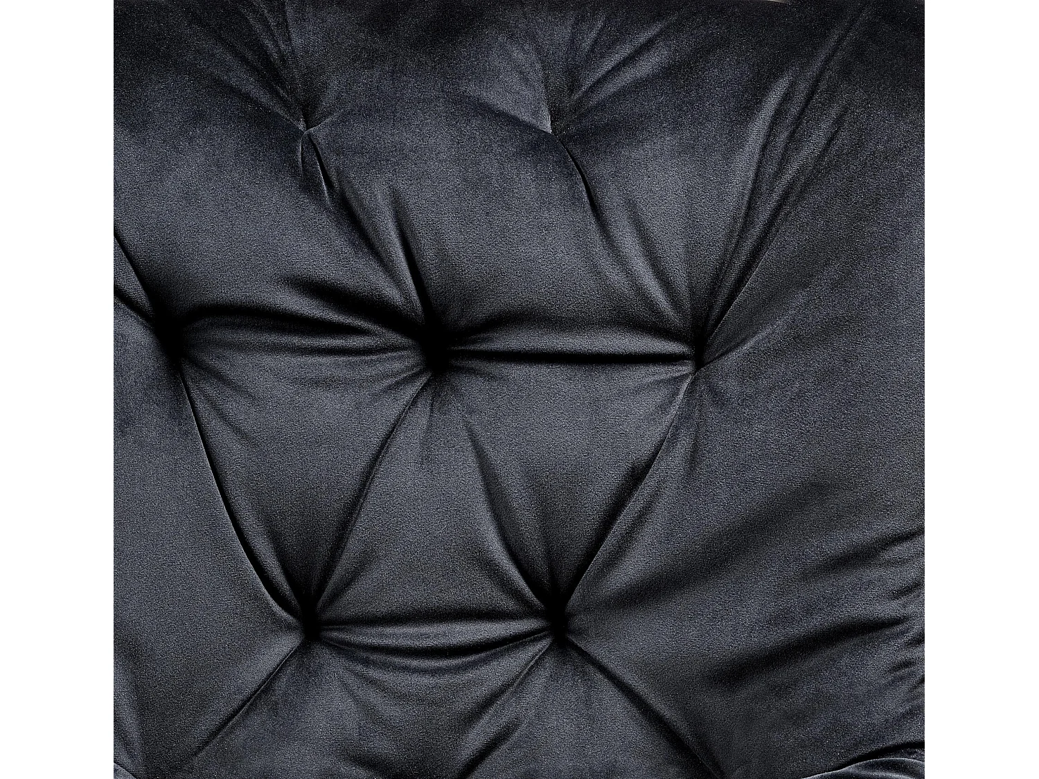 Chaise design métal et velours noir capitonné Brino