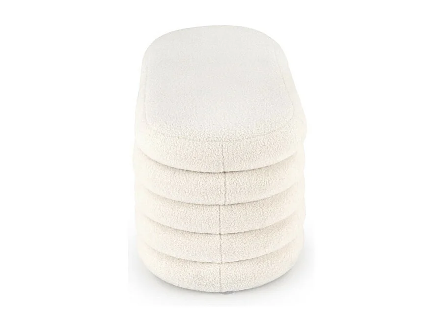 Panca color crema in tessuto bouclé con contenitore Nikola